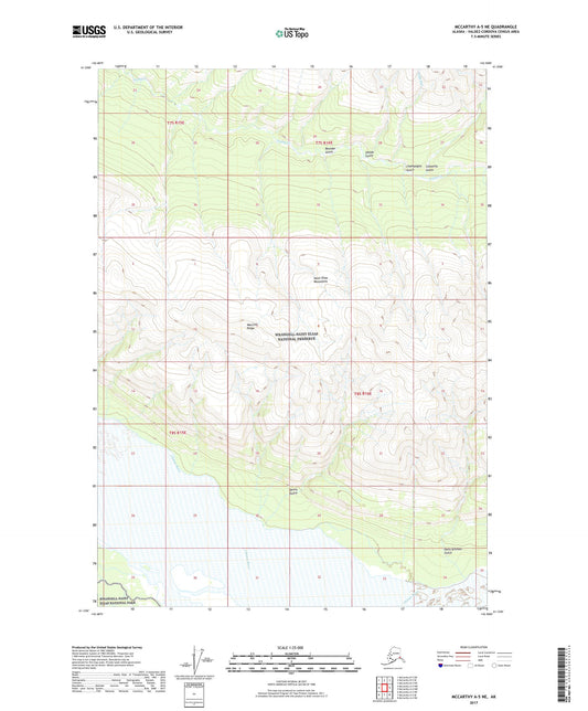 McCarthy A-5 NE Alaska US Topo Map Image