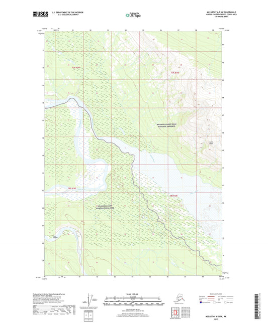 McCarthy A-5 NW Alaska US Topo Map Image