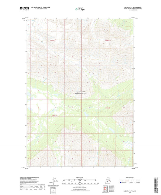 McCarthy A-7 NE Alaska US Topo Map Image