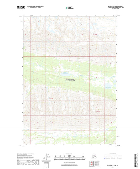 McCarthy A-7 NW Alaska US Topo Map Image