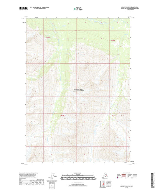 McCarthy A-8 NW Alaska US Topo Map Image