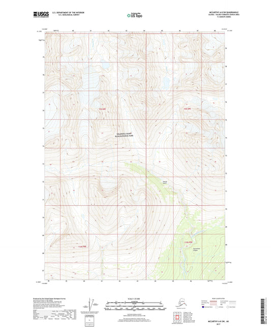 McCarthy A-8 SW Alaska US Topo Map Image