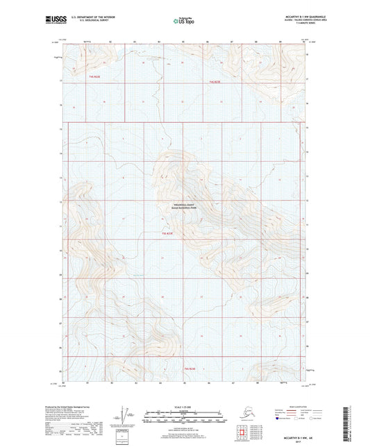 McCarthy B-1 NW Alaska US Topo Map Image