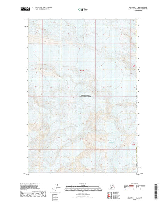McCarthy B-1 SE Alaska US Topo Map Image