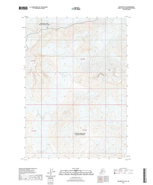 McCarthy B-3 SE Alaska US Topo Map Image