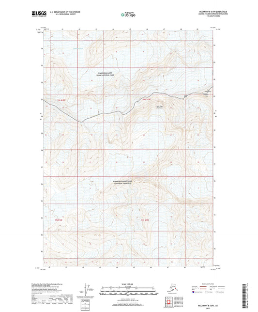 McCarthy B-3 SW Alaska US Topo Map Image