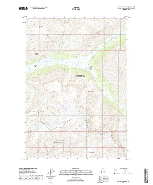 McCarthy B-4 NW Alaska US Topo Map Image