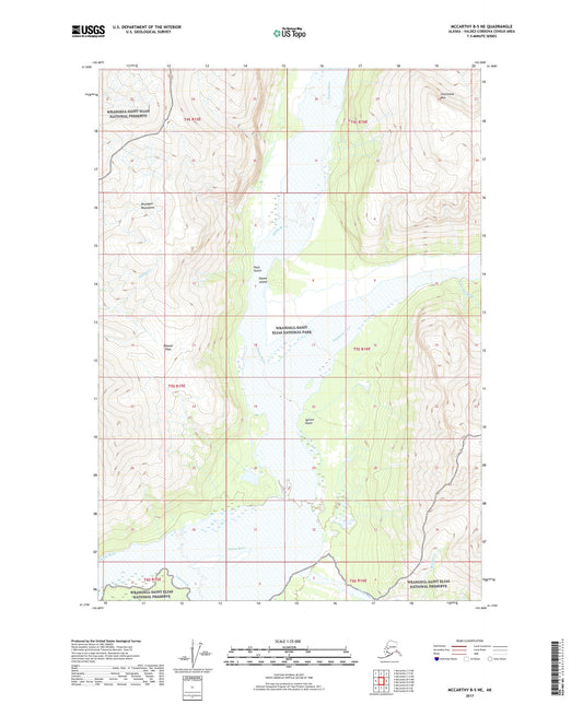 McCarthy B-5 NE Alaska US Topo Map Image