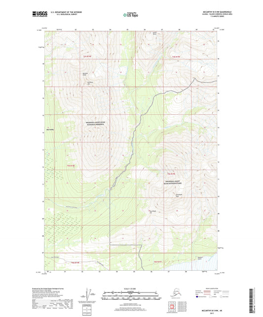 McCarthy B-5 NW Alaska US Topo Map Image