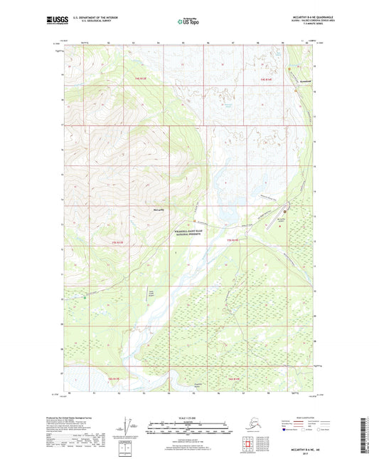 McCarthy B-6 NE Alaska US Topo Map Image