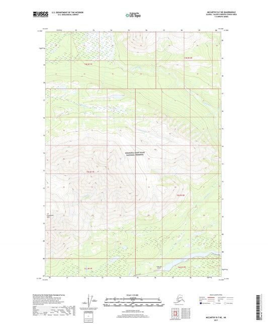 McCarthy B-7 NE Alaska US Topo Map Image