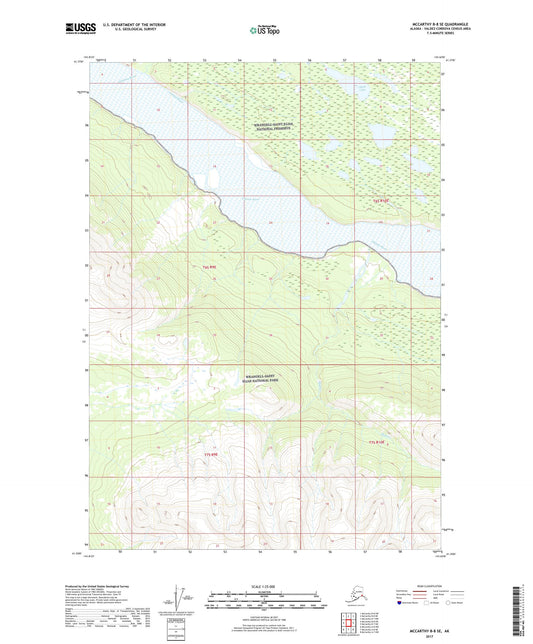 McCarthy B-8 SE Alaska US Topo Map Image