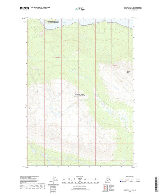 McCarthy B-8 SW Alaska US Topo Map Image