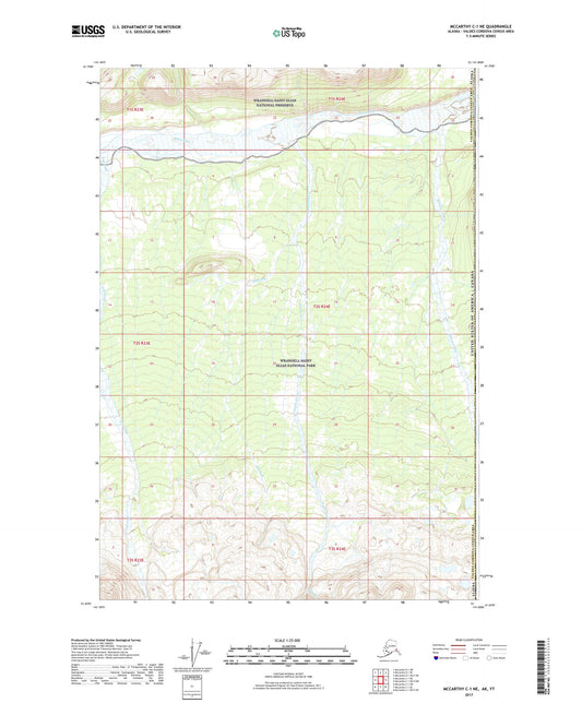 McCarthy C-1 NE Alaska US Topo Map Image