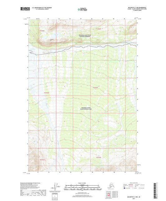 McCarthy C-1 NW Alaska US Topo Map Image