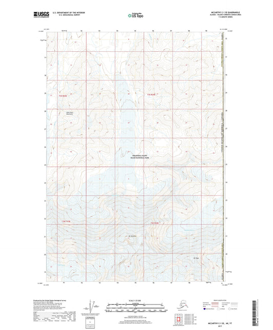 McCarthy C-1 SE Alaska US Topo Map Image