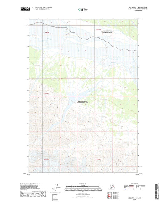 McCarthy C-2 NE Alaska US Topo Map Image