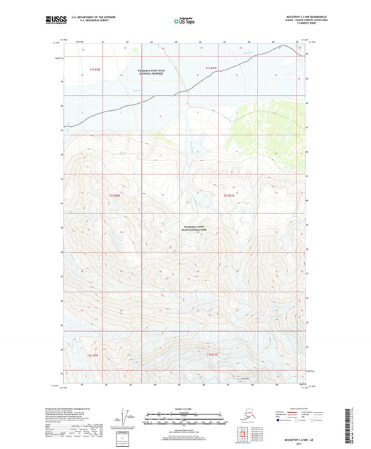 McCarthy C-2 NW Alaska US Topo Map Image