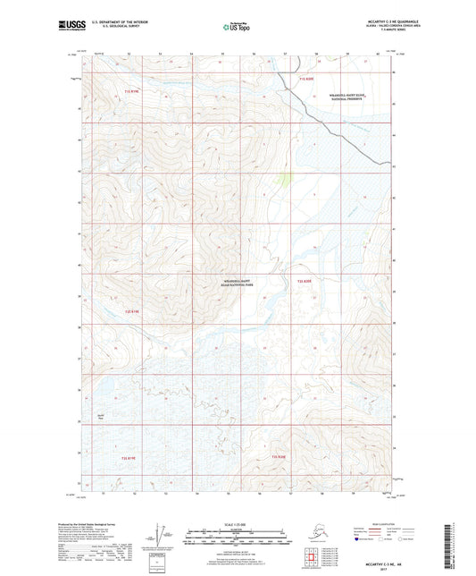 McCarthy C-3 NE Alaska US Topo Map Image