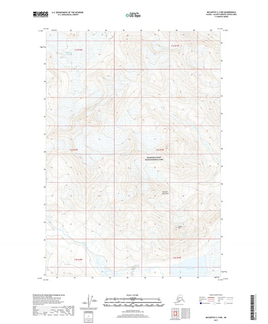 McCarthy C-3 NW Alaska US Topo Map Image