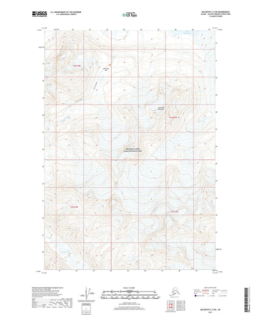 McCarthy C-3 SW Alaska US Topo Map Image