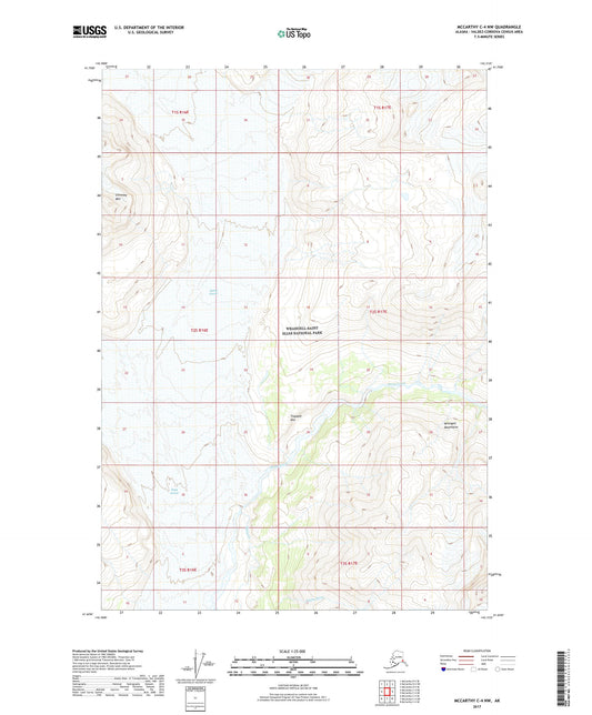 McCarthy C-4 NW Alaska US Topo Map Image