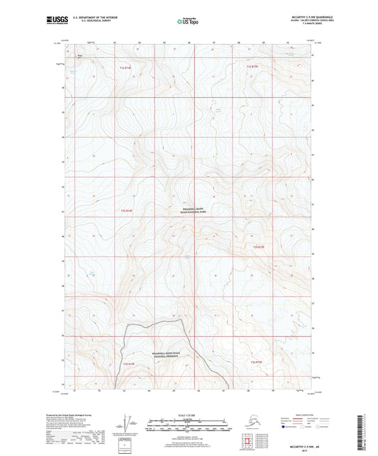 McCarthy C-5 NW Alaska US Topo Map Image