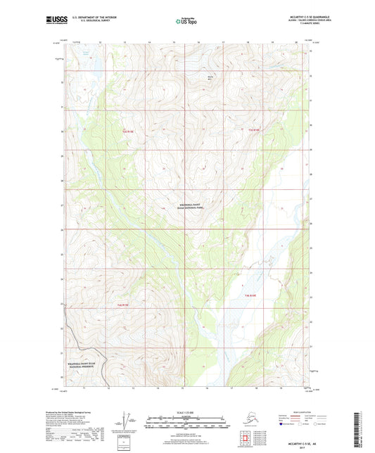 McCarthy C-5 SE Alaska US Topo Map Image