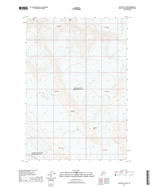 McCarthy C-6 NW Alaska US Topo Map Image