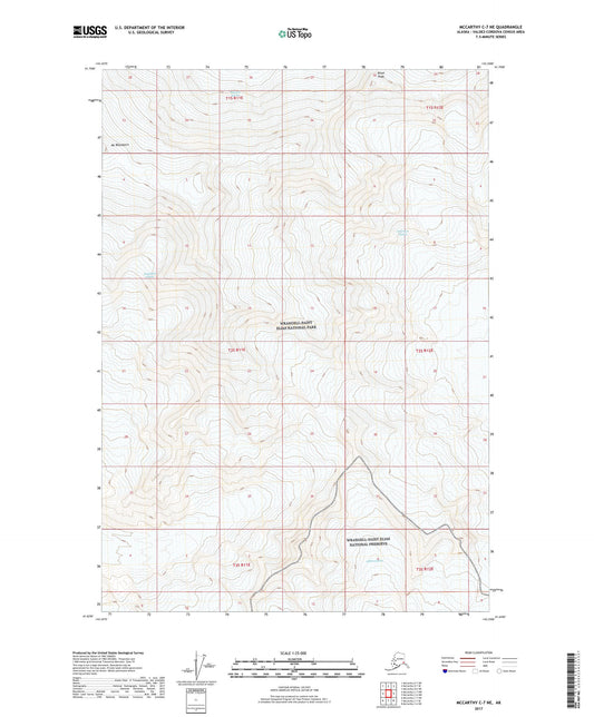 McCarthy C-7 NE Alaska US Topo Map Image