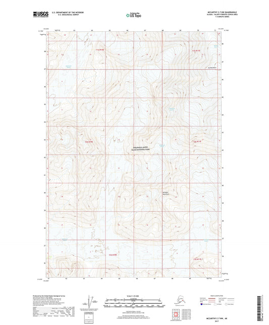 McCarthy C-7 NW Alaska US Topo Map Image