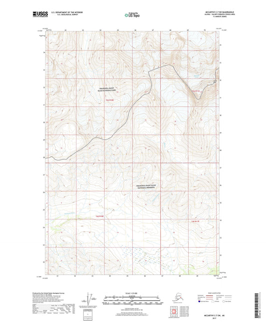 McCarthy C-7 SW Alaska US Topo Map Image