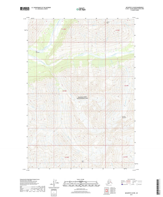 McCarthy C-8 NW Alaska US Topo Map Image