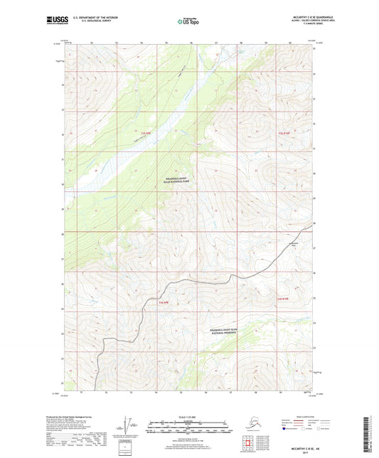 McCarthy C-8 SE Alaska US Topo Map Image