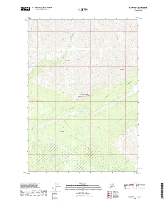 McCarthy C-8 SW Alaska US Topo Map Image