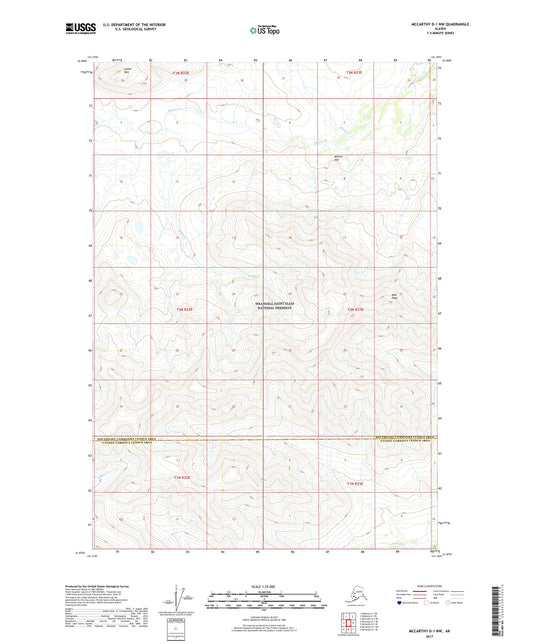 McCarthy D-1 NW Alaska US Topo Map Image