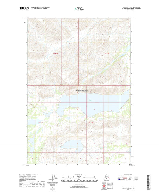 McCarthy D-1 SW Alaska US Topo Map Image
