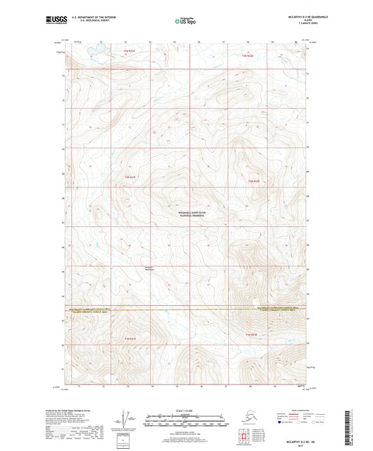 McCarthy D-2 NE Alaska US Topo Map Image