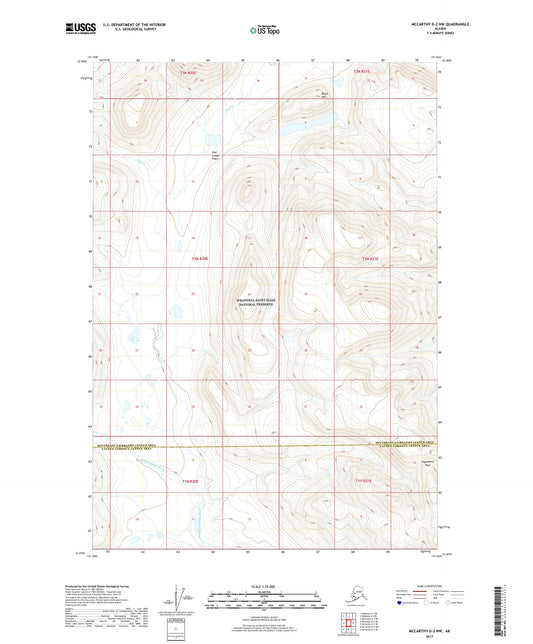 McCarthy D-2 NW Alaska US Topo Map Image