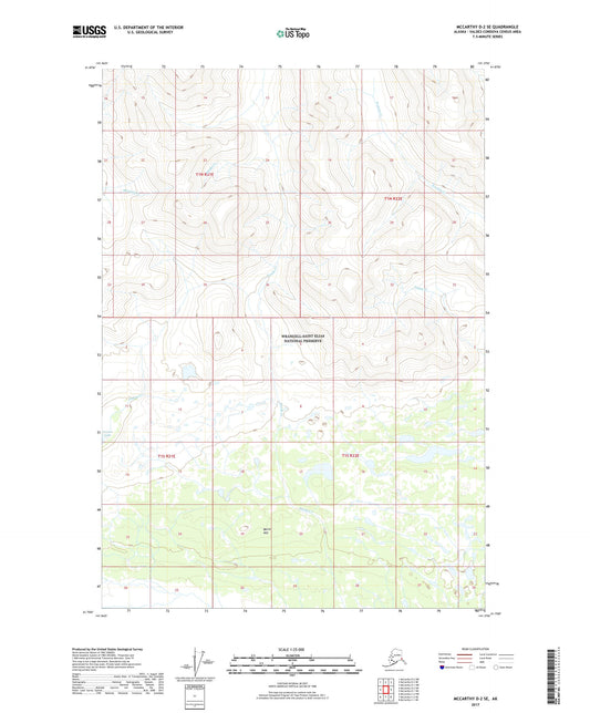 McCarthy D-2 SE Alaska US Topo Map Image
