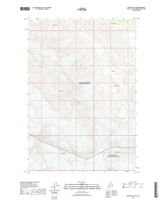 McCarthy D-4 NE Alaska US Topo Map Image