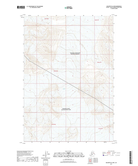 McCarthy D-4 NW Alaska US Topo Map Image