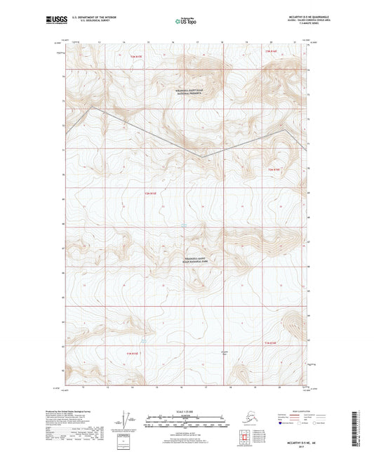 McCarthy D-5 NE Alaska US Topo Map Image