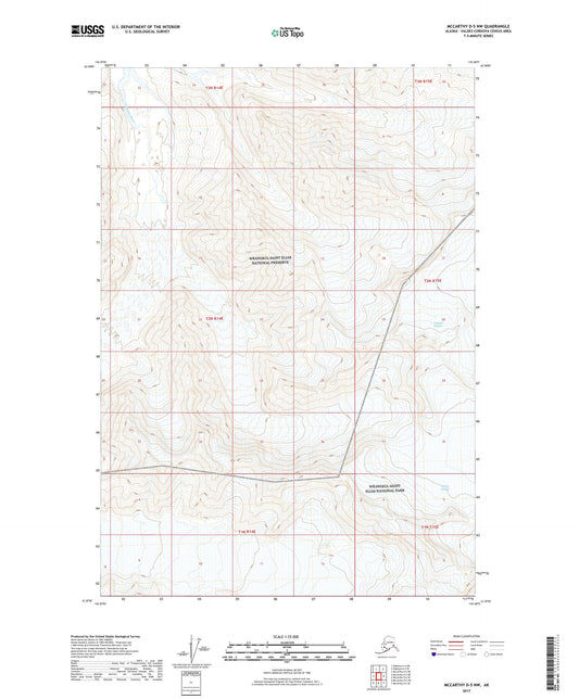 McCarthy D-5 NW Alaska US Topo Map Image
