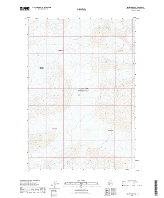 McCarthy D-5 SE Alaska US Topo Map Image