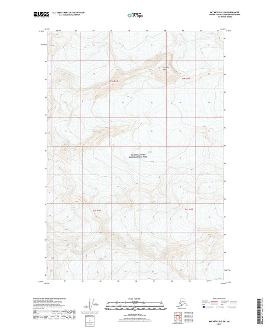 McCarthy D-5 SW Alaska US Topo Map Image