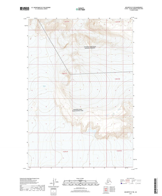 McCarthy D-7 NE Alaska US Topo Map Image