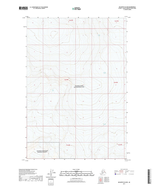 McCarthy D-8 NW Alaska US Topo Map Image