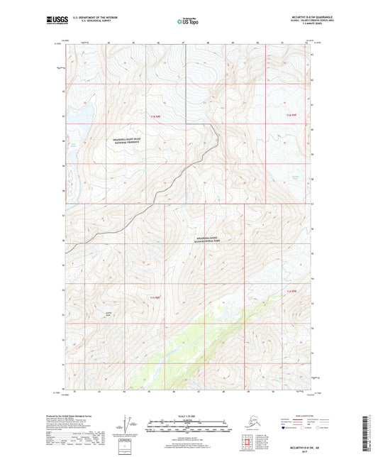 McCarthy D-8 SW Alaska US Topo Map Image