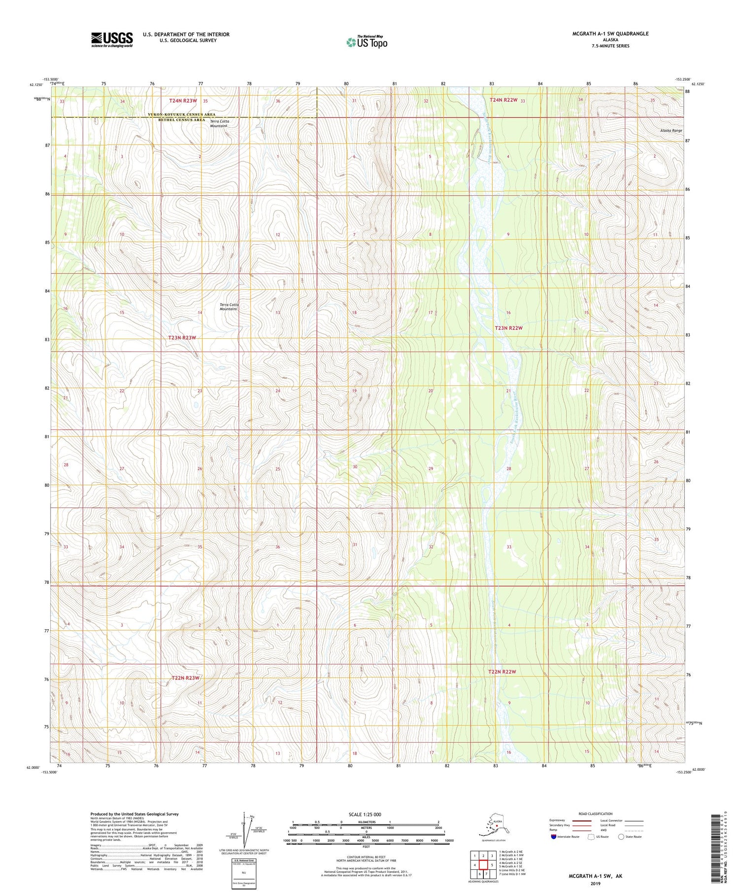 McGrath A-1 SW Alaska US Topo Map Image